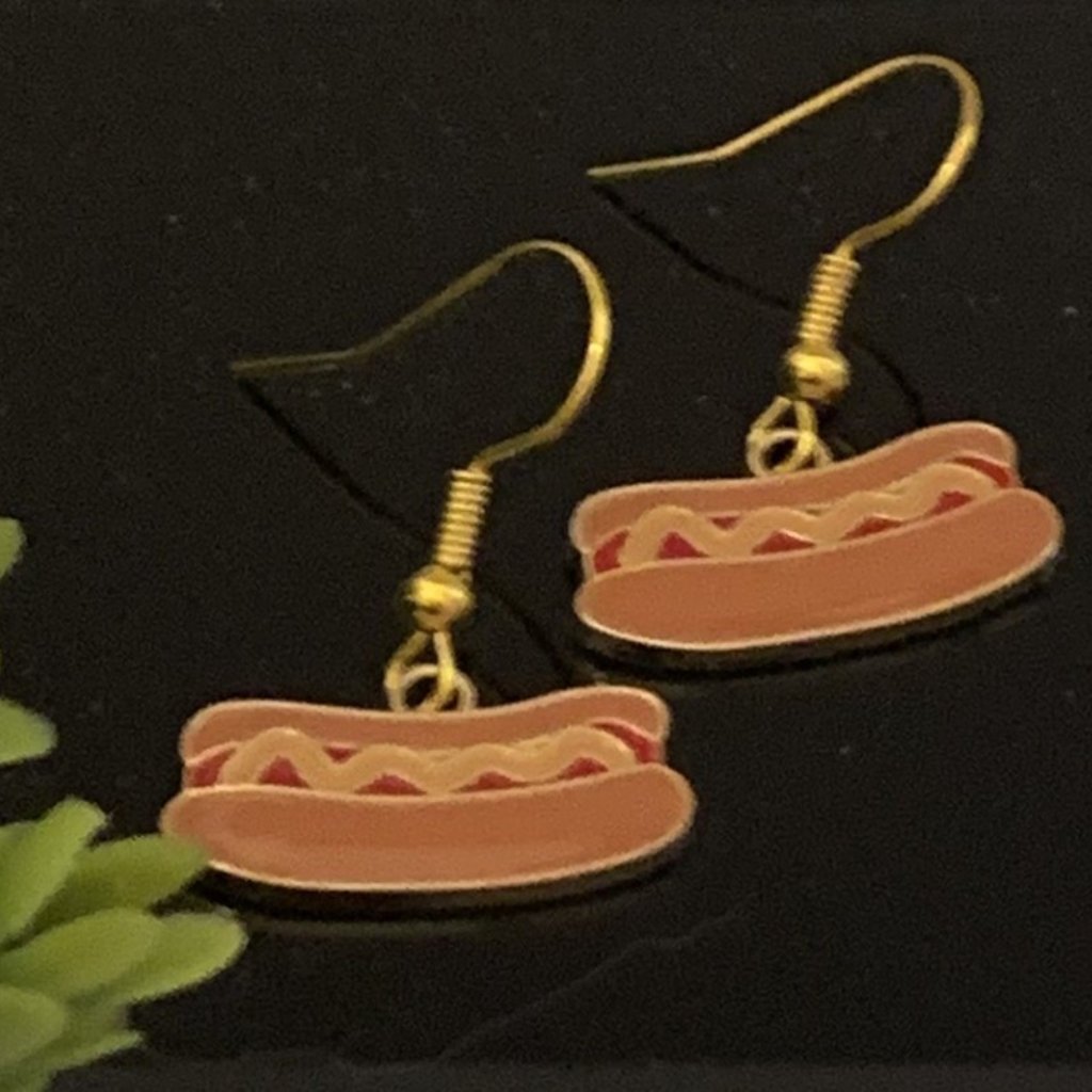 Hot Dog Earring Hot Dog Funny Food Earring Gift Idea Food Jewelry